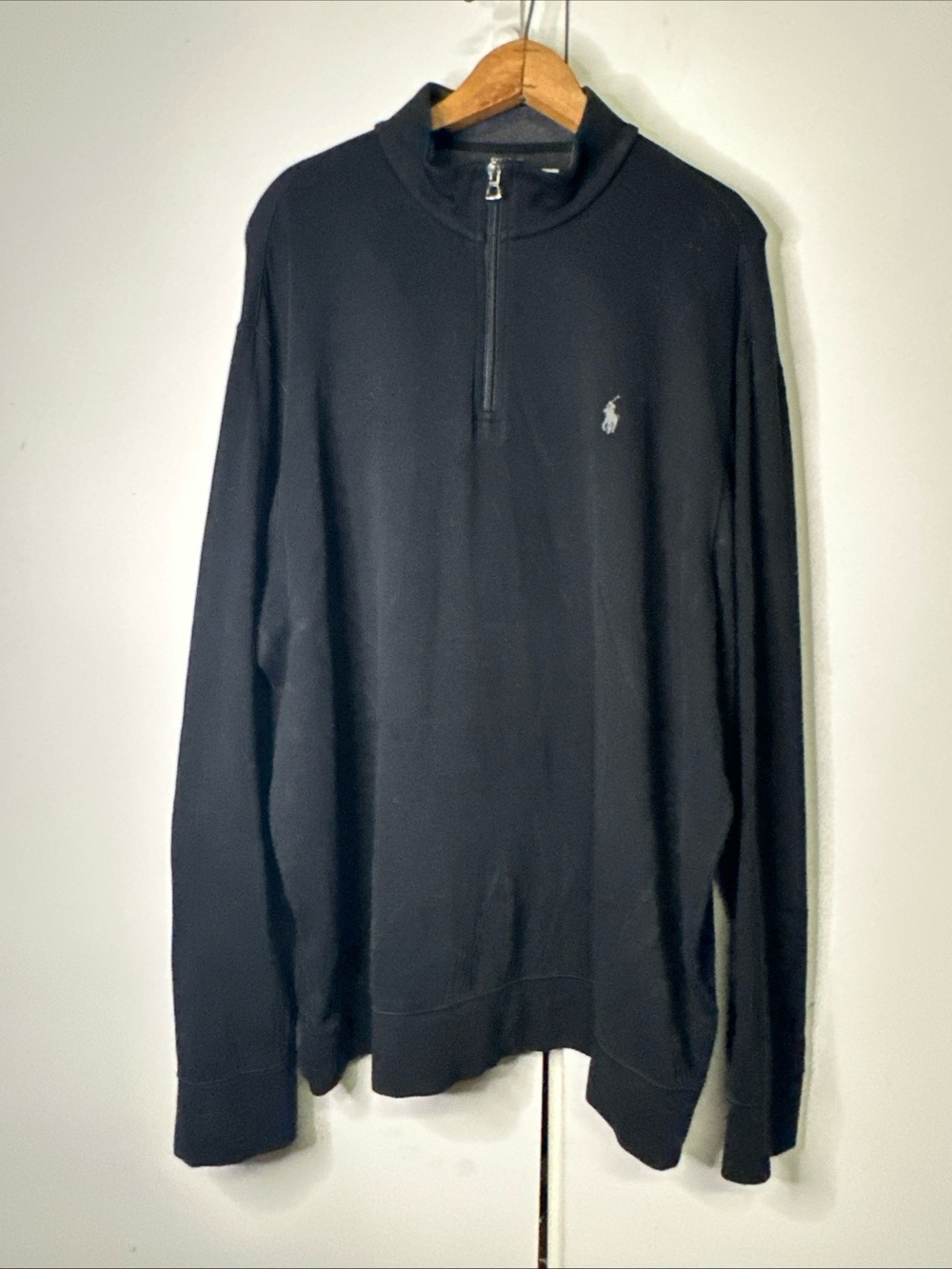 Polo by Ralph Lauren Black Quarter-Zip Pullover Sweater